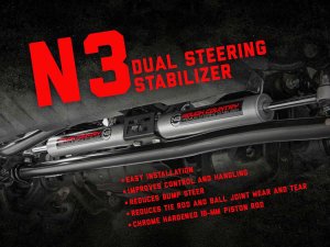 Jeep Wrangler Unlimited Steering Stabilizer - Dual - Rough Country - N3 - '07-'18
